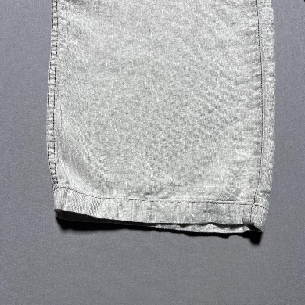 Madewell Wide Leg Pants Womens 2 Ivory 100% Linen High Rise Cropped Pockets - Picture 4 of 15